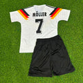 Germany Deutschland Retro Kids 1990 World Cup Jersey - Deutschland Retro Kinder WM 1990 – Andreas Möller 7- – Back View