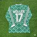 Germany 1990 World Cup Green Long Sleeve Football Jersey – Andreas Möller – Back View