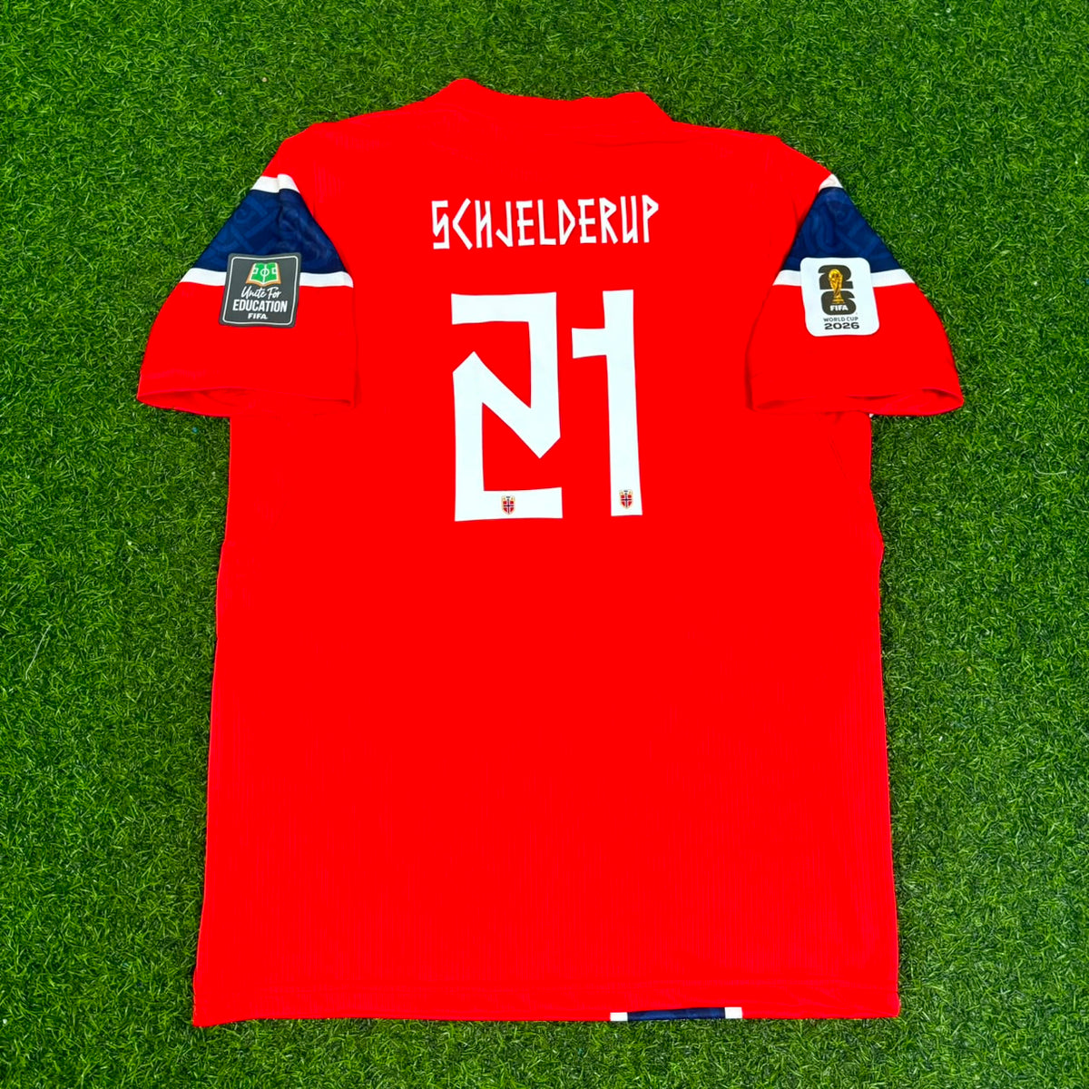Andreas Schjelderup Norway 2026 World Cup Kids Football Jersey – Detailed View