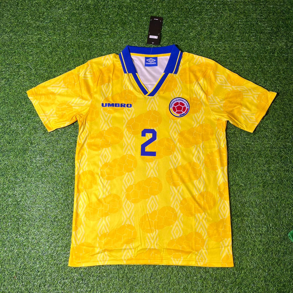 Andrés Escobar Colombia 1994 World Cup Retro Football Jersey – Front View