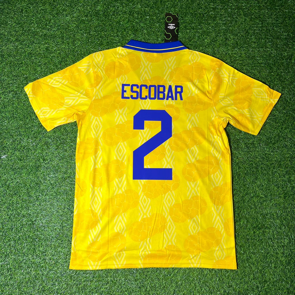 Andrés Escobar Colombia 1994 World Cup Retro Football Jersey – Back View
