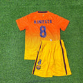 Barcelona 2012/2013 Orange Retro Kids Football Jersey – Andrés Iniesta 8 – Back View
