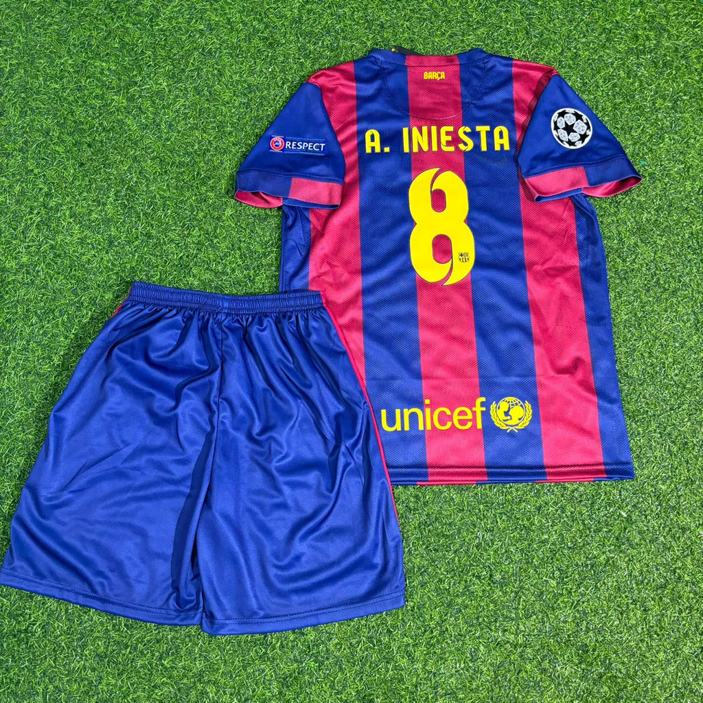 Barcelona 2015 Champions League Final Kids Retro Jersey – Andres Iniesta #8 – Back View
