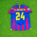 Barcelona 2006 Final Retro Short Sleeve Football Jersey – Andres Iniesta – Back View