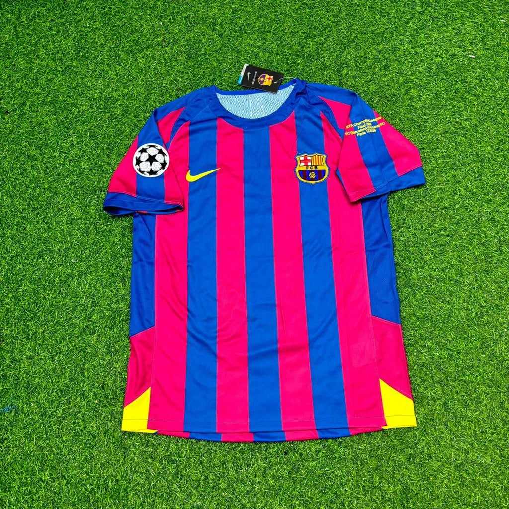 Barcelona 2006 Final Retro Short Sleeve Football Jersey – Andres Iniesta – Front View
