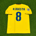 Andres Iniesta 2008-09 Barcelona Yellow Retro Jersey – Back View