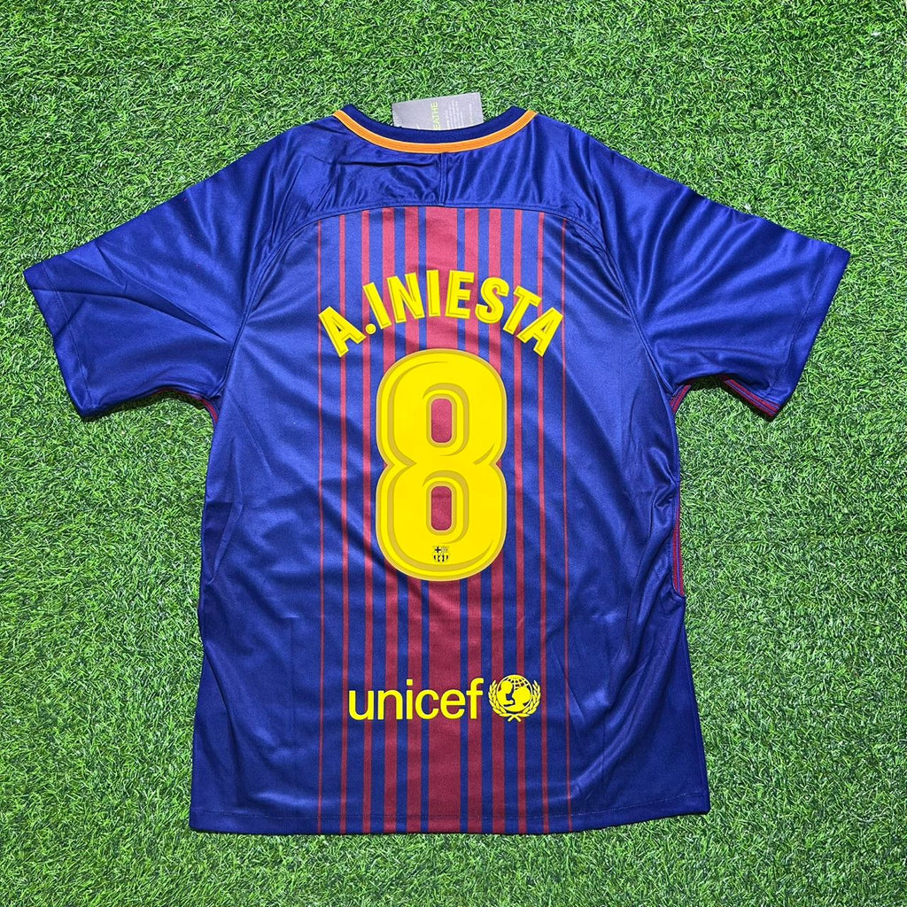 2017/18 Andres Iniesta Barcelona Football Jersey – Back View