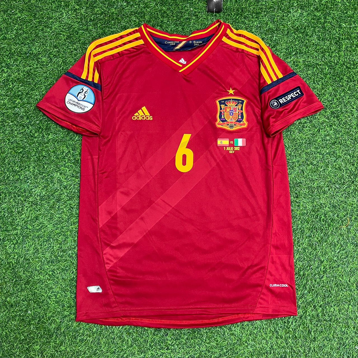 2012 Spain EURO Andrés Iniesta Final Retro Football Jersey – Front View