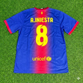2012/13 Andres Iniesta Barcelona Retro Home Football Jersey – Back View