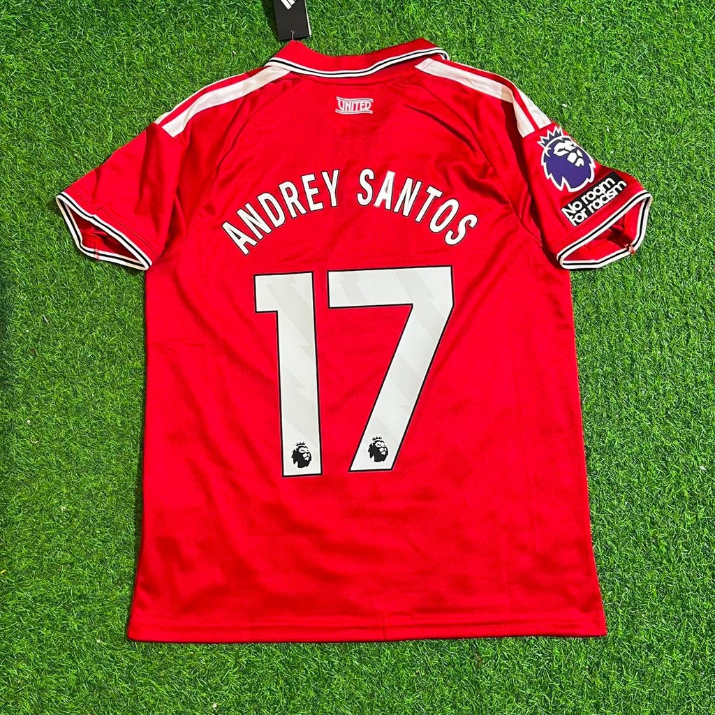Santos Manchester United New Season 2027 Jersey Soccer Shir – Andrey – Back View
