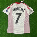 Andriy Shevchenko AC Milan 2003 Champions League Final Old Trafford White Retro Jersey – Back View