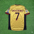 AC Milan Gold Retro Jersey – Andriy Shevchenko #7 – Back View
