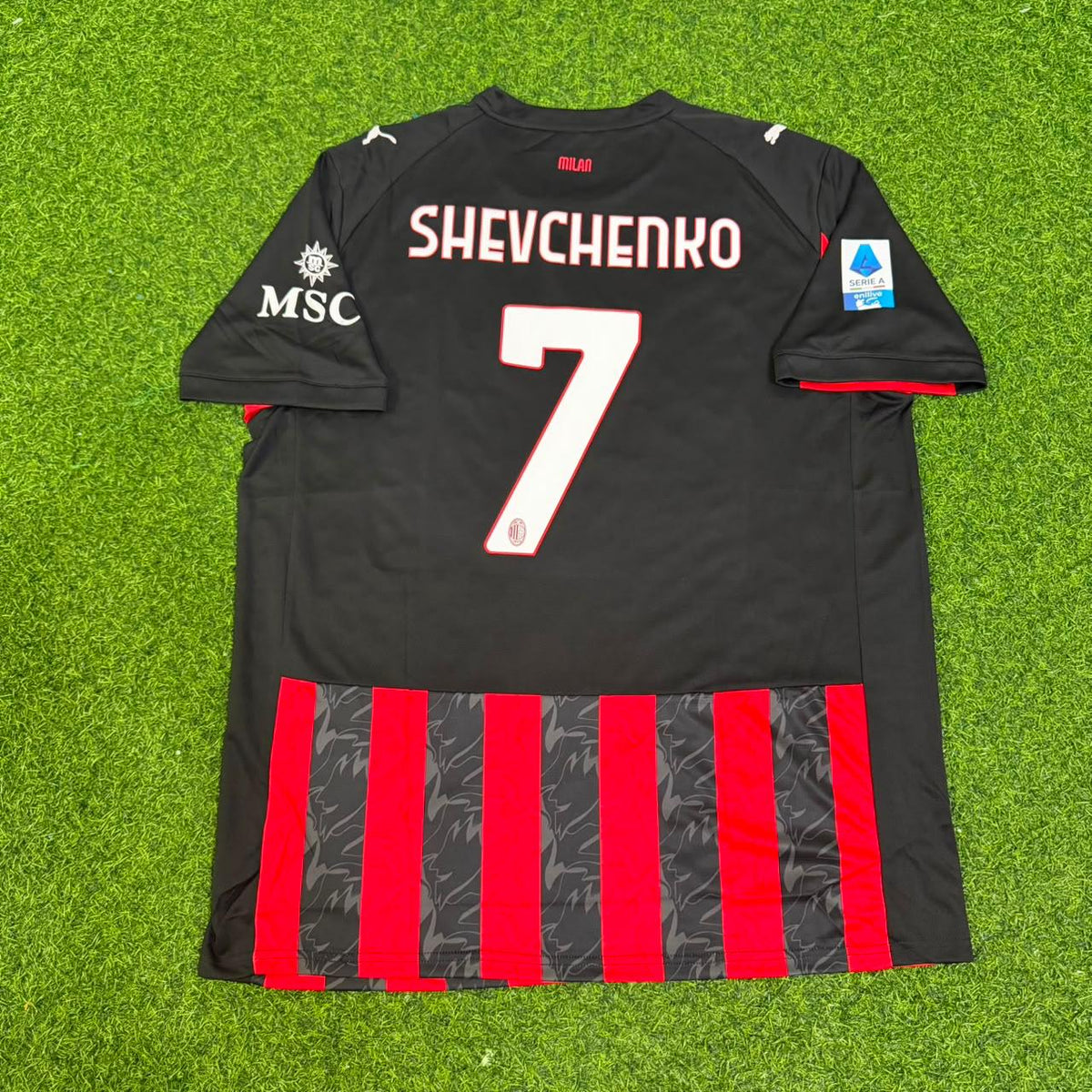 Andriy Shevchenko AC Milan Football Retro Legend Jersey – Back View