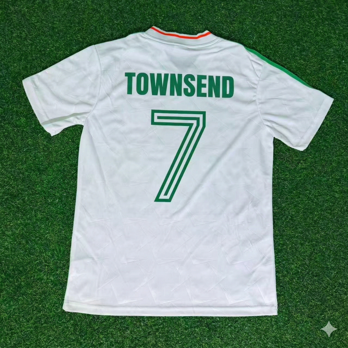 Ireland White Legendary Anniversary Retro Football Jersey – Andy Townsend – Back View