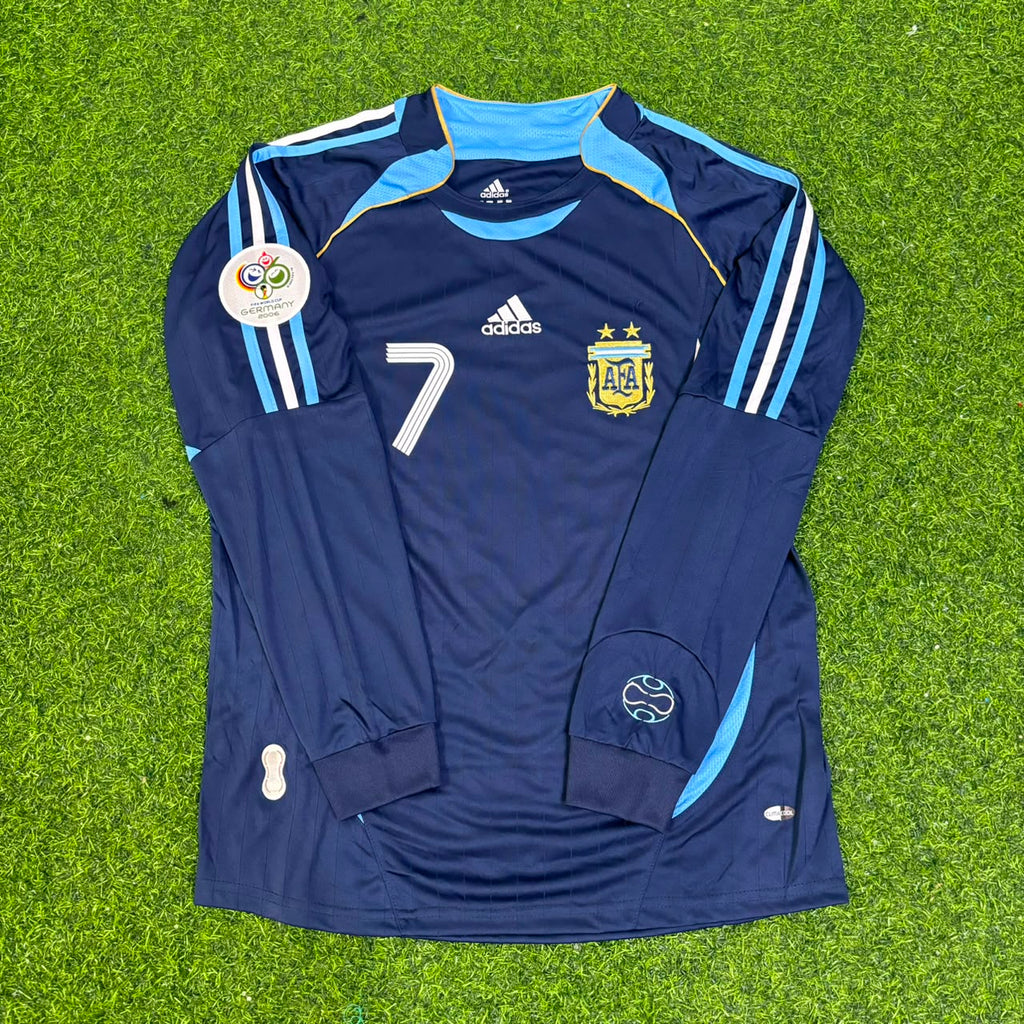 Ángel Di María Argentina 2006 World Cup Long Sleeve Retro Football Jersey – Front View