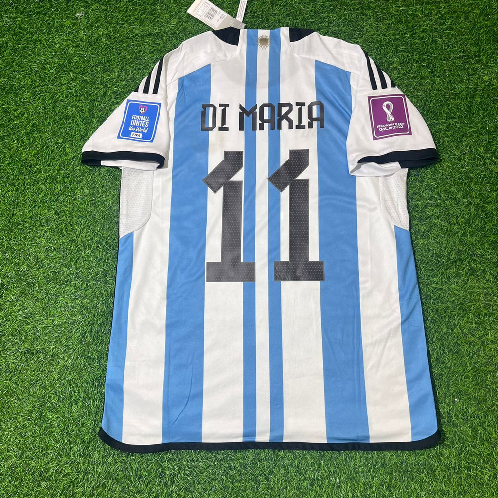 Argentina 2022 World Cup Champion Football Jersey – Ángel Di María – Back View