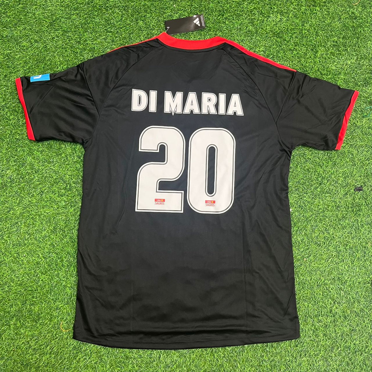Angel di Maria #20 – Benfica 2009/2010 Away Black Retro Kit Jersey – Back View