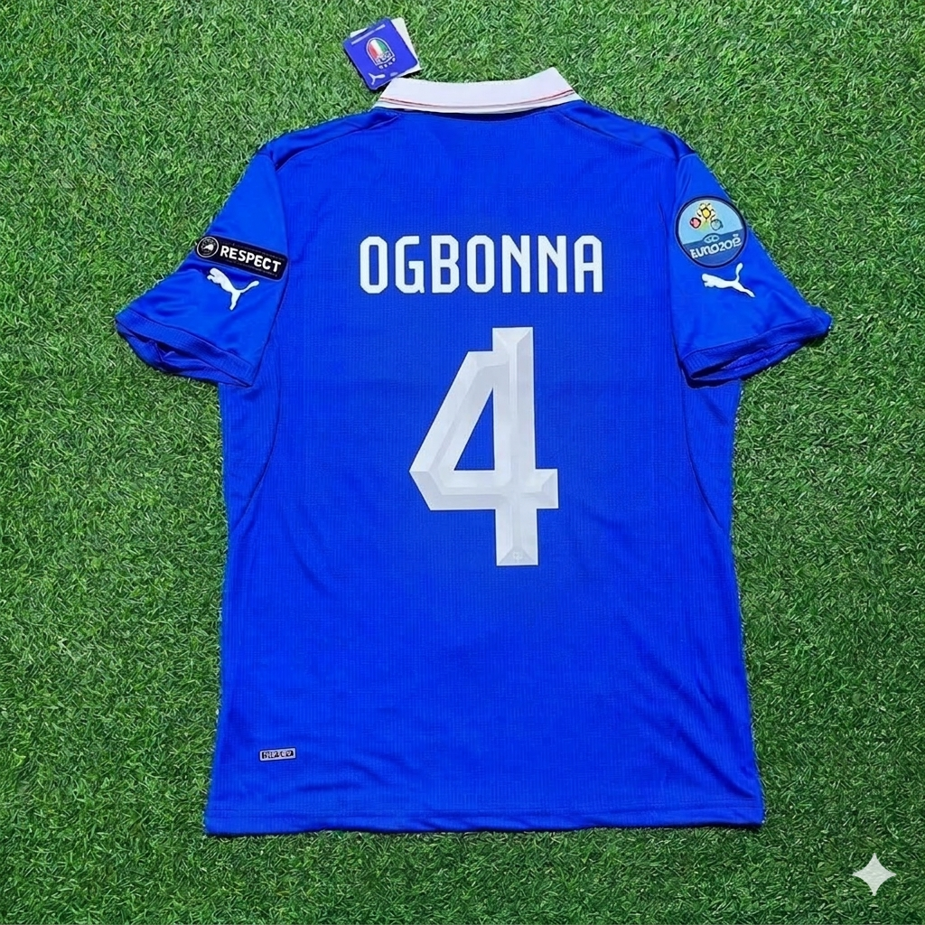 Italy Euro 2012 Retro Home Jersey – Angelo Ogbonna 4- – Back View