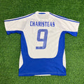 Angelos Charisteas Greece EURO 2004 Final White Retro Home Kit Jersey – Back View