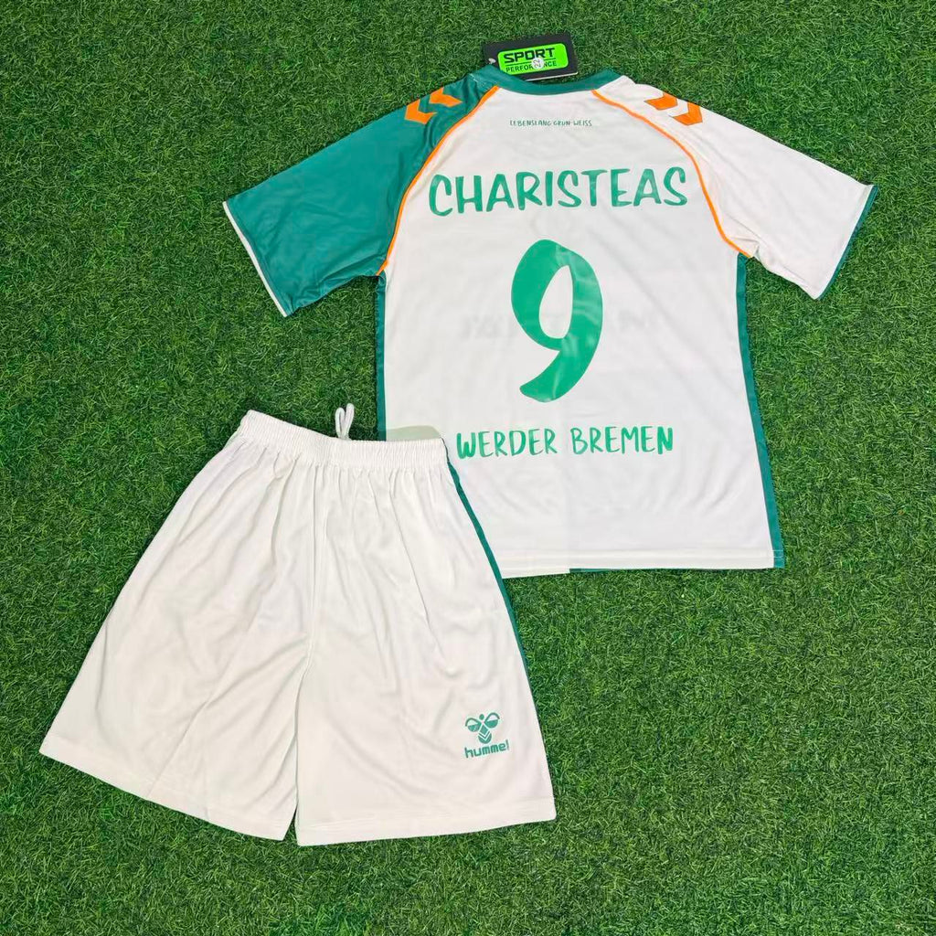 Werder Bremen Anniversary Kids Retro Football Jersey – Angelos Charisteas – Back View