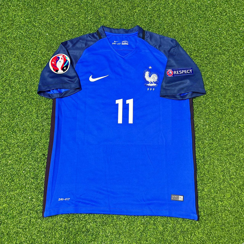 France Euro 2016 Home Retro Football Jersey – Anthony Martial #11 – Front View
