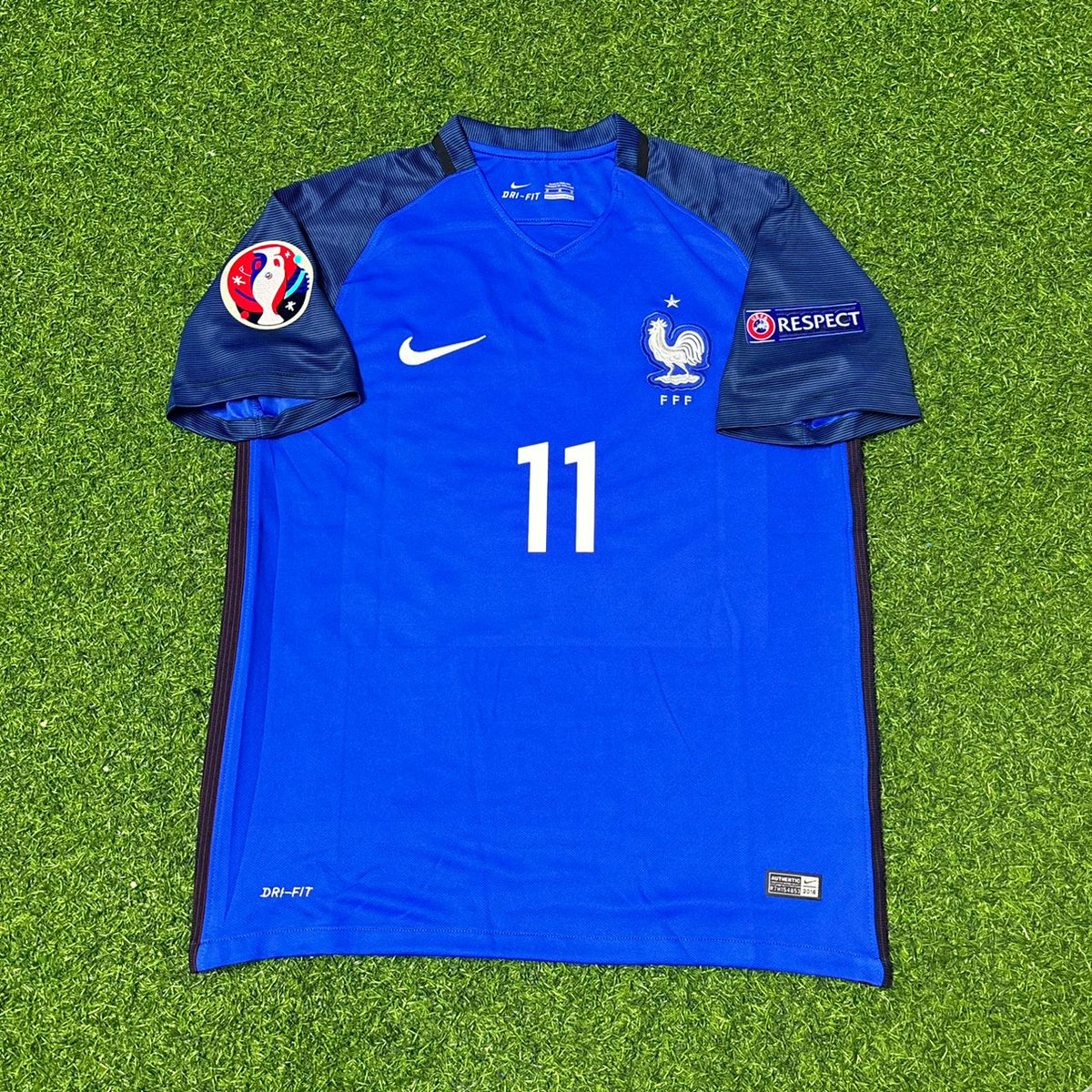 France Euro 2016 Home Retro Football Jersey – Anthony Martial #11 – Front View