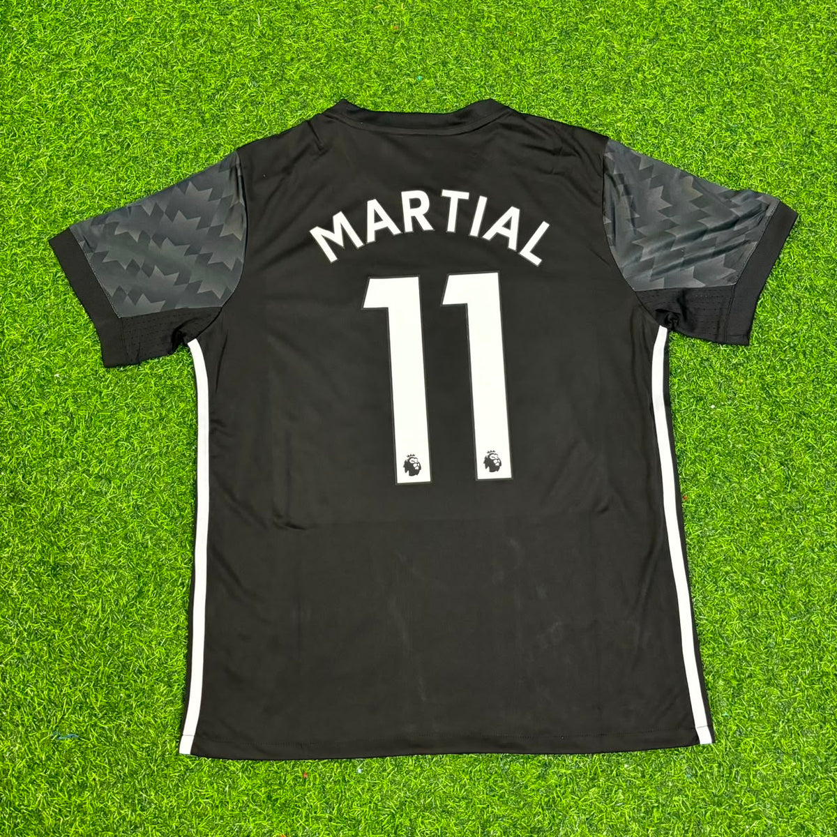 Anthony Martial Manchester United 2017-2018 Black Retro Football Jersey – Back View