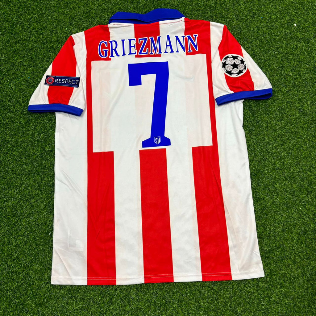 Atlético Madrid 2014 Champions League Final Retro Football Jersey – Antoine Griezmann 7- – Back View