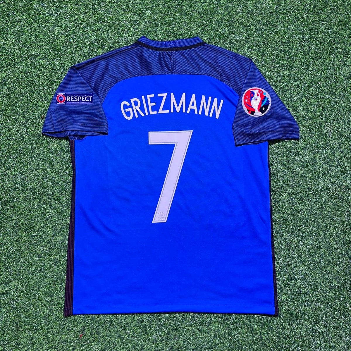 France Euro 2016 Home Retro Football Jersey – Antoine Griezmann #7 – Back View