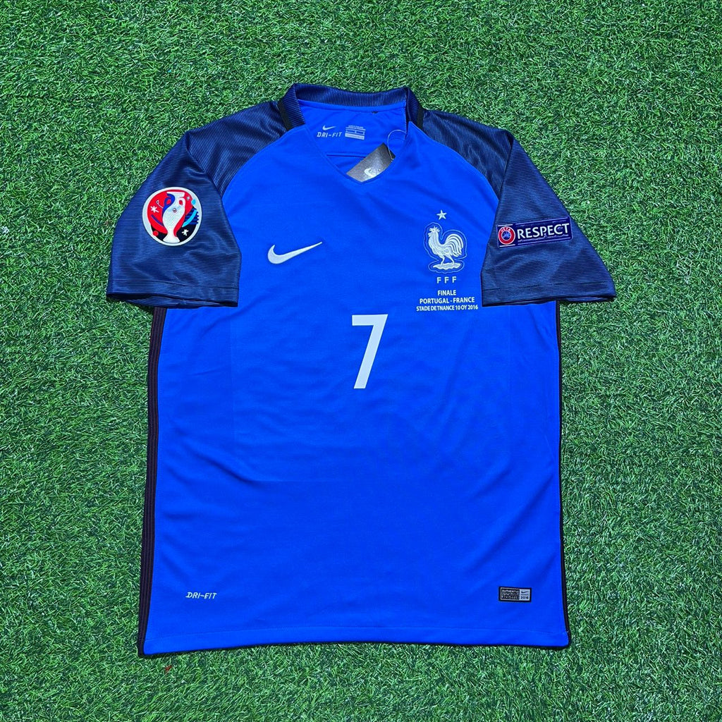 France Euro 2016 Home Retro Football Jersey – Antoine Griezmann #7 – Front View
