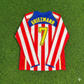 Antoine Griezmann #7 Atlético Madrid Spider-Man Long Sleeve Retro Football Jersey – Back View