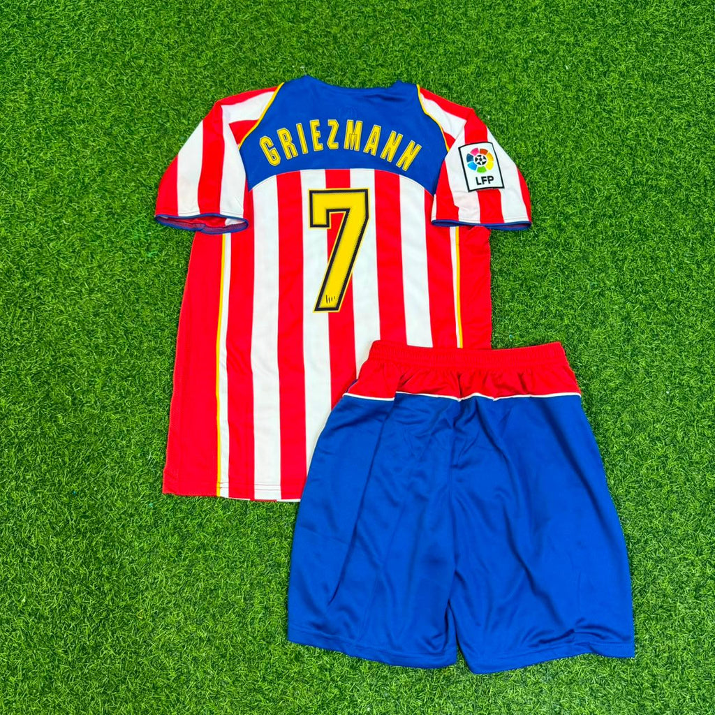 Antoine Griezmann #7 Atlético Madrid Spider-Man Kids Retro Football Jersey – Back View