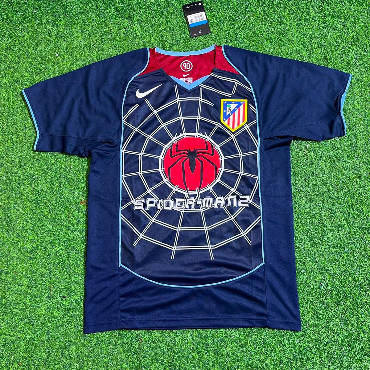 Atletico Madrid SpiderMan Retro Football Jersey – Antoine Griezmann #7 – Front View