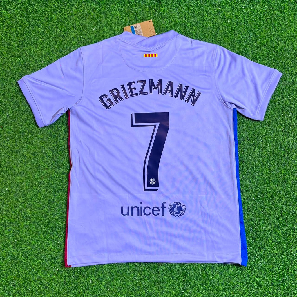 Antoine Griezmann #7 Barcelona 2021-22 Season Retro Jersey – Back View