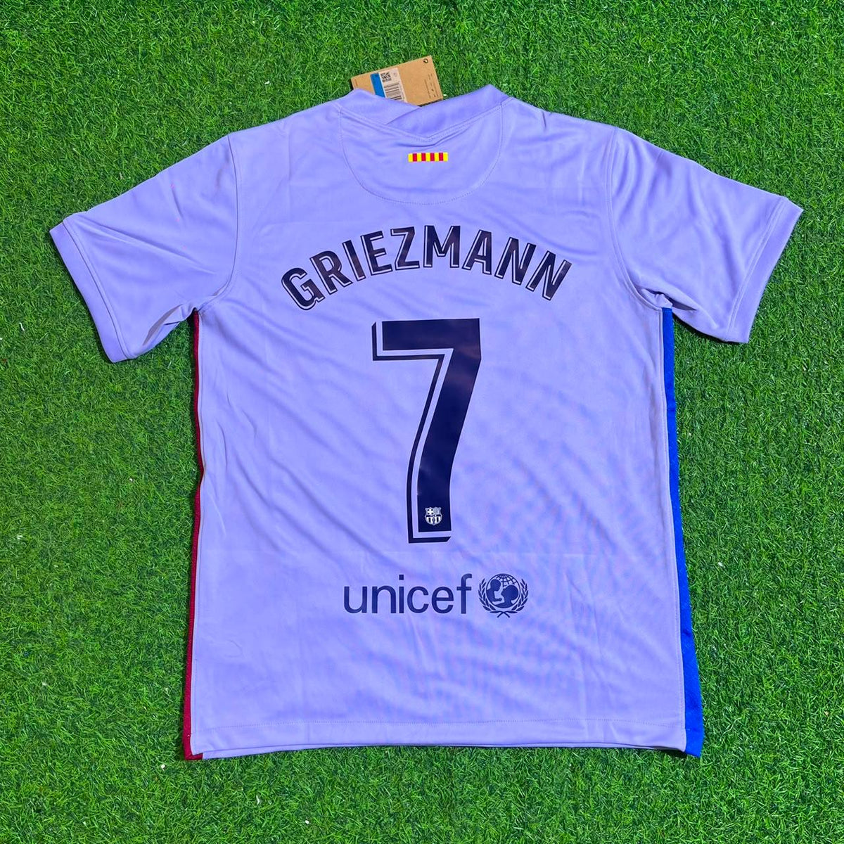 Antoine Griezmann #7 Barcelona 2021-22 Season Retro Jersey – Back View