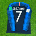 France 2018 World Cup Final Long Sleeve Retro Football Jersey – Antoine Griezmann – Back View
