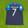 2018 France World Cup Antoine Griezmann 7 Final Retro Football Jersey – Back View