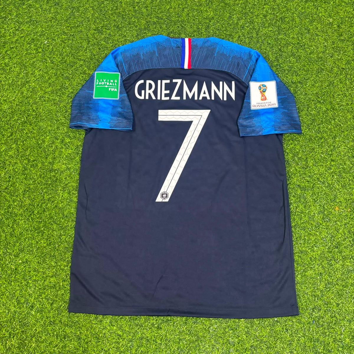 2018 France World Cup Antoine Griezmann 7 Final Retro Football Jersey – Back View