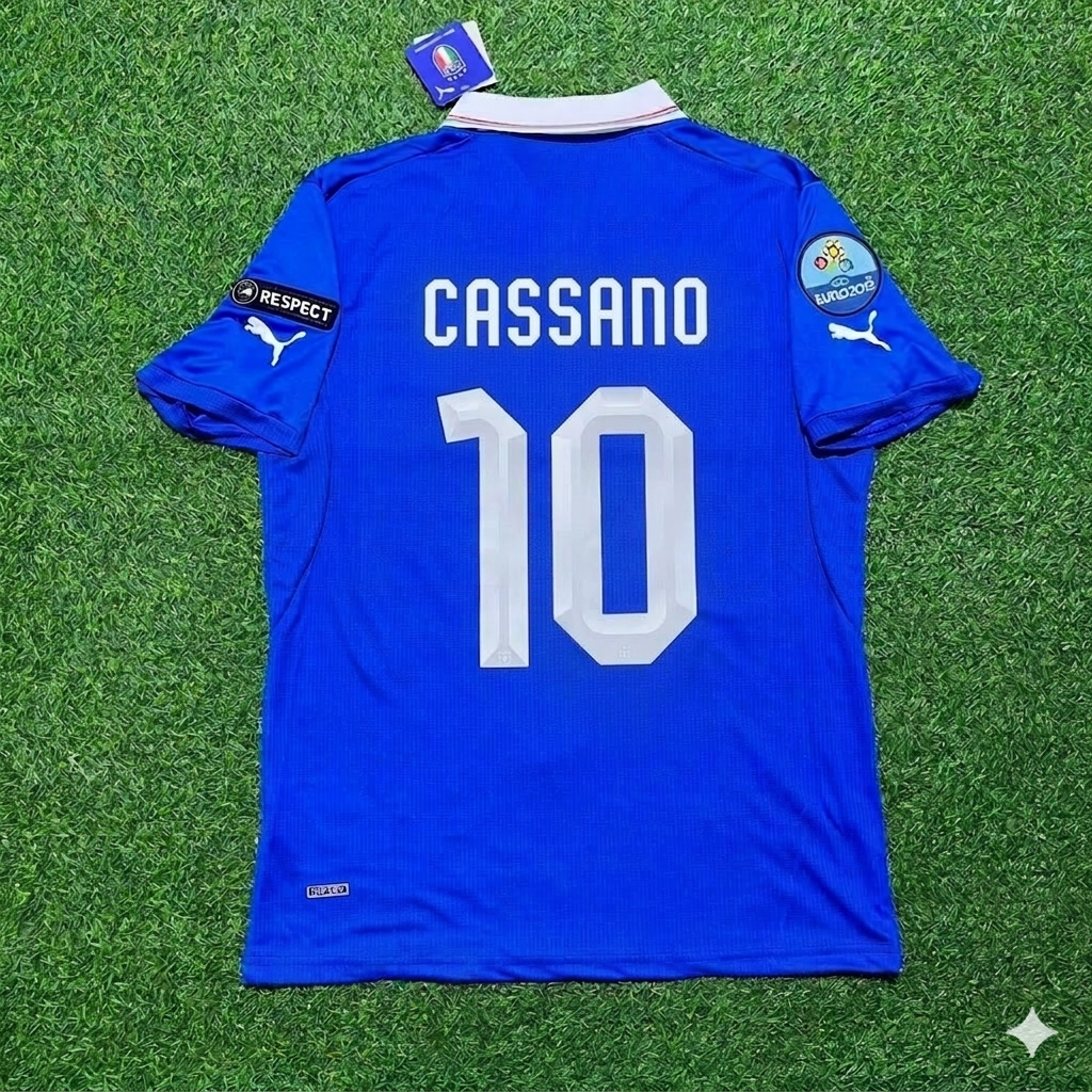 Italy Euro 2012 Retro Home Jersey – Antonio Cassano 10- – Back View