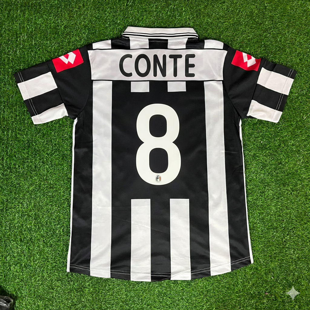 2001 Antonio Conte Juventus 2002 Season Retro Football Jersey – Back View