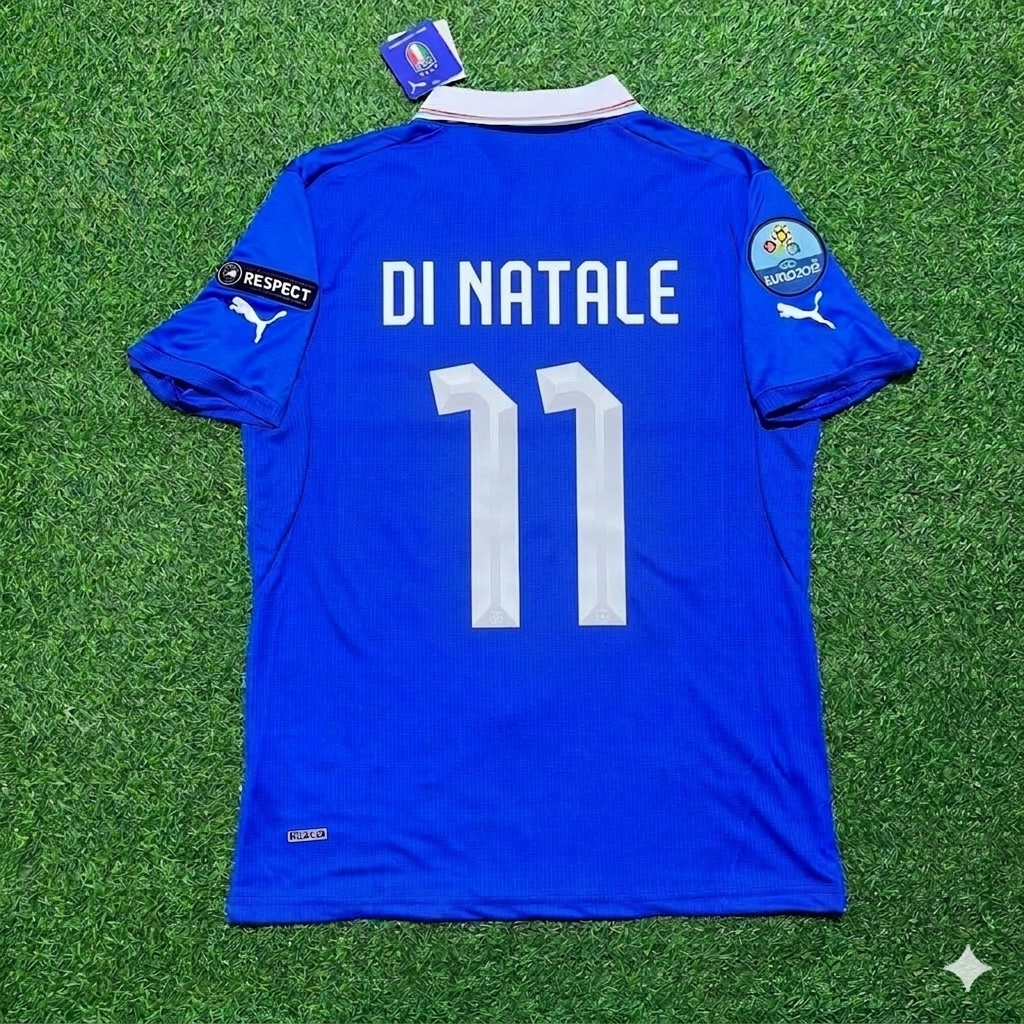 Italy Euro 2012 Retro Home Jersey – Antonio Di Natale 11- – Back View