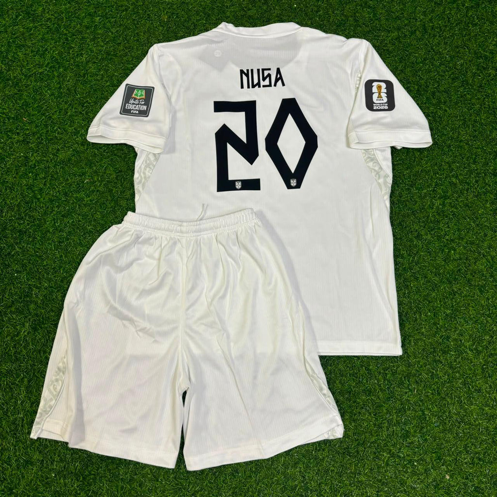 Antonio Nusa Norway 2026 World Cup Kids White Football Jersey – Back View