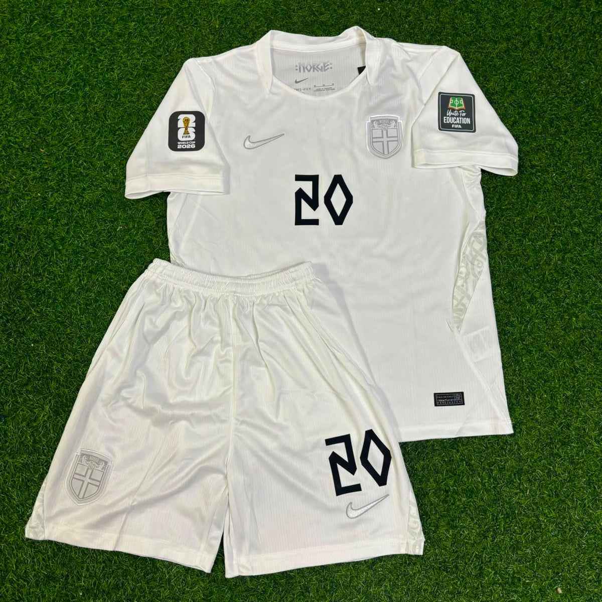 Antonio Nusa Norway 2026 World Cup Kids White Football Jersey – Front View
