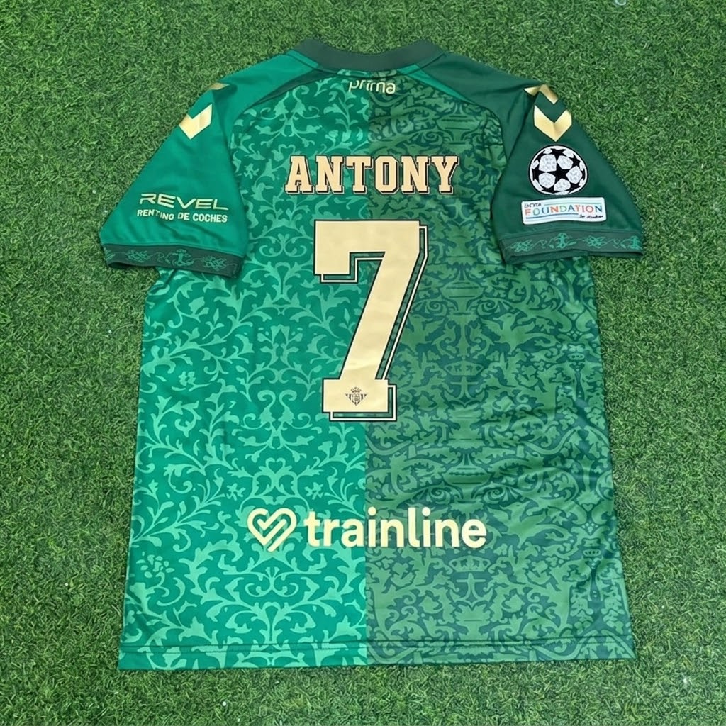 Antony #7 Real Betis 2027 Away New Season Champions League Patch Football Jersey – Back View