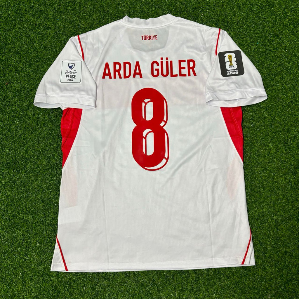Turkey Türkiye 2026 World Cup Away White Football Jersey – Arda Güler #8 – Back View