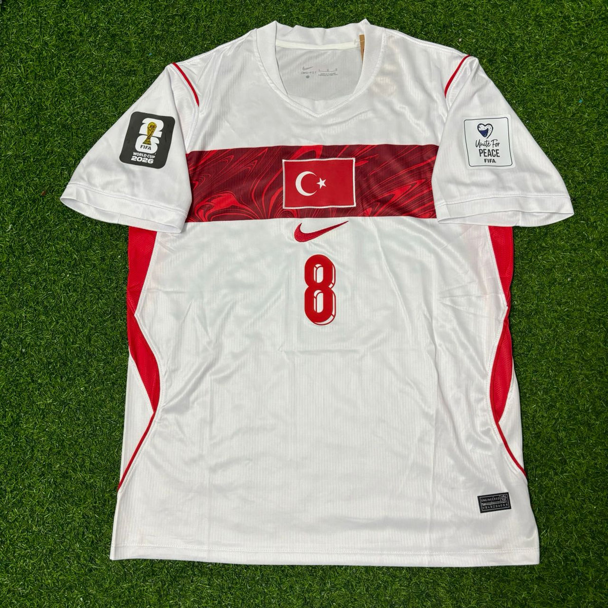 Turkey Türkiye 2026 World Cup Away White Football Jersey – Arda Güler #8 – Front View