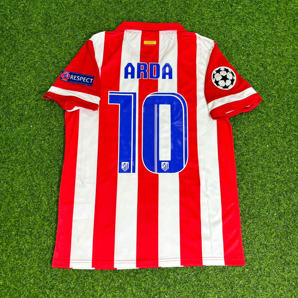 2013/14 Arda Turan 10 Atlético Madrid Home Retro Football Jersey – Detailed View