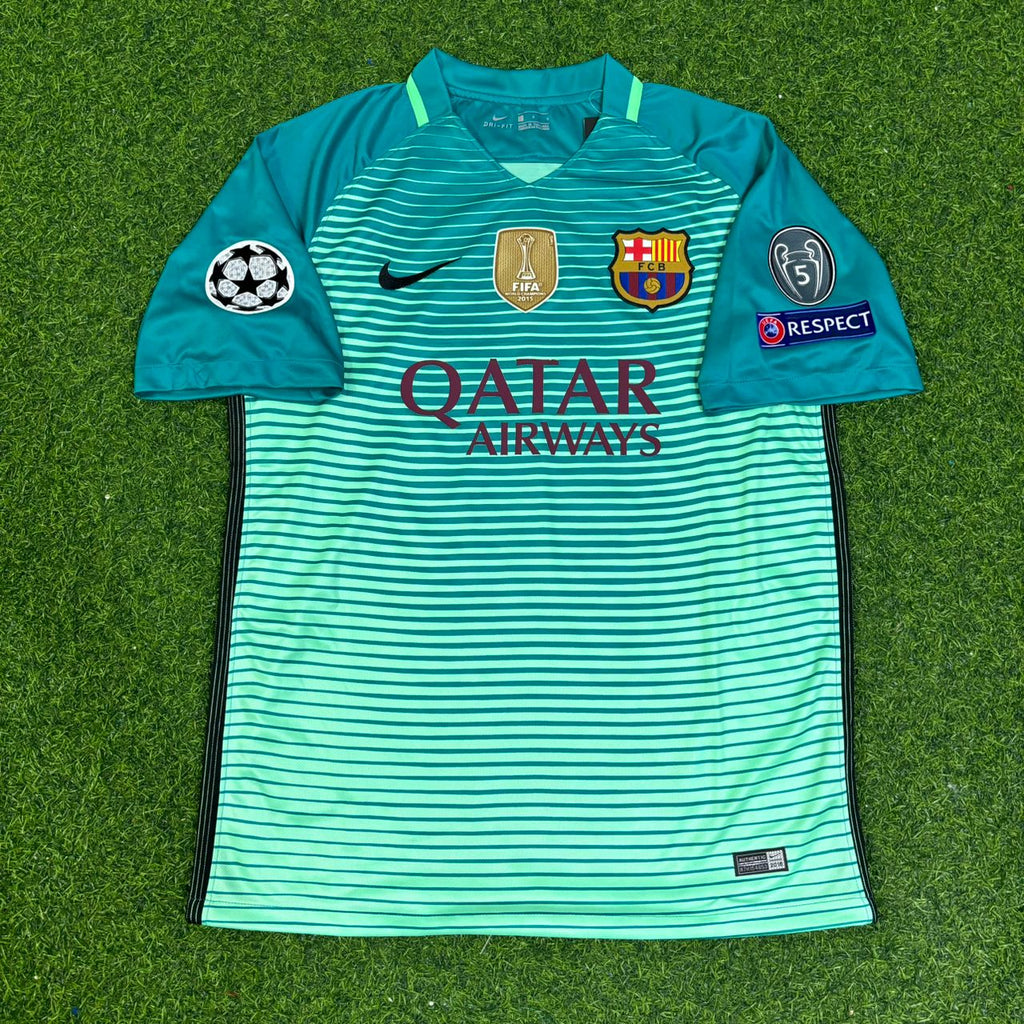 Arda Turan #7 Barcelona 2016/17 Away Retro Jersey – Front View