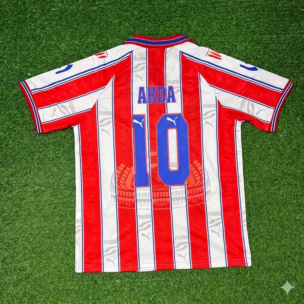 Arda Turan Atletico Madrid Retro Football Jersey – Back View