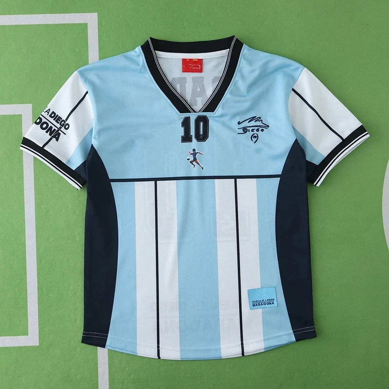 Argentina Retro Kids Football Kit Diego Armando Maradona – Front View